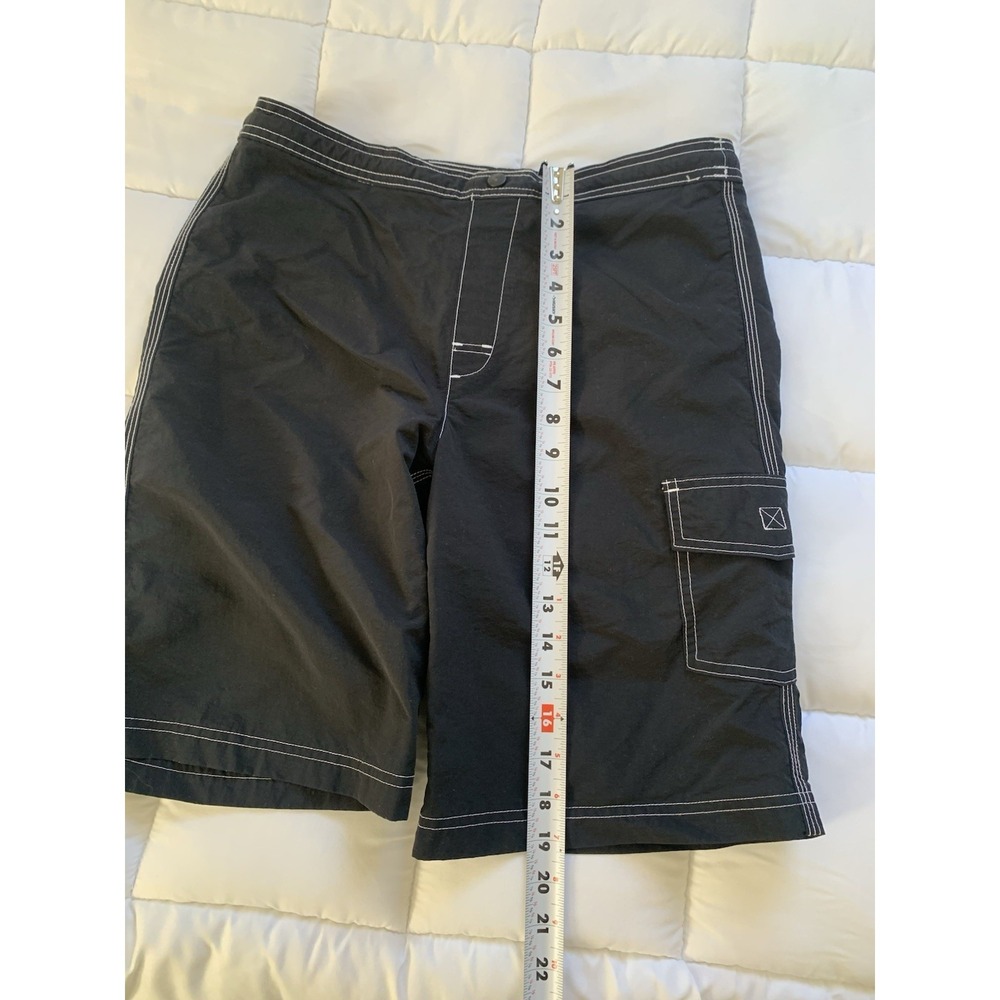 LANDS' END Boys Size Large 12-14 Swim Trunks Suit Mesh Lining Black Swimsuit - Picture 6 of 10